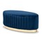 Baxton Studio Kirana Glam and Luxe Navy Blue Velvet Fabric and Gold PU Leather Ottoman 175-11241-Zoro - alternate 1